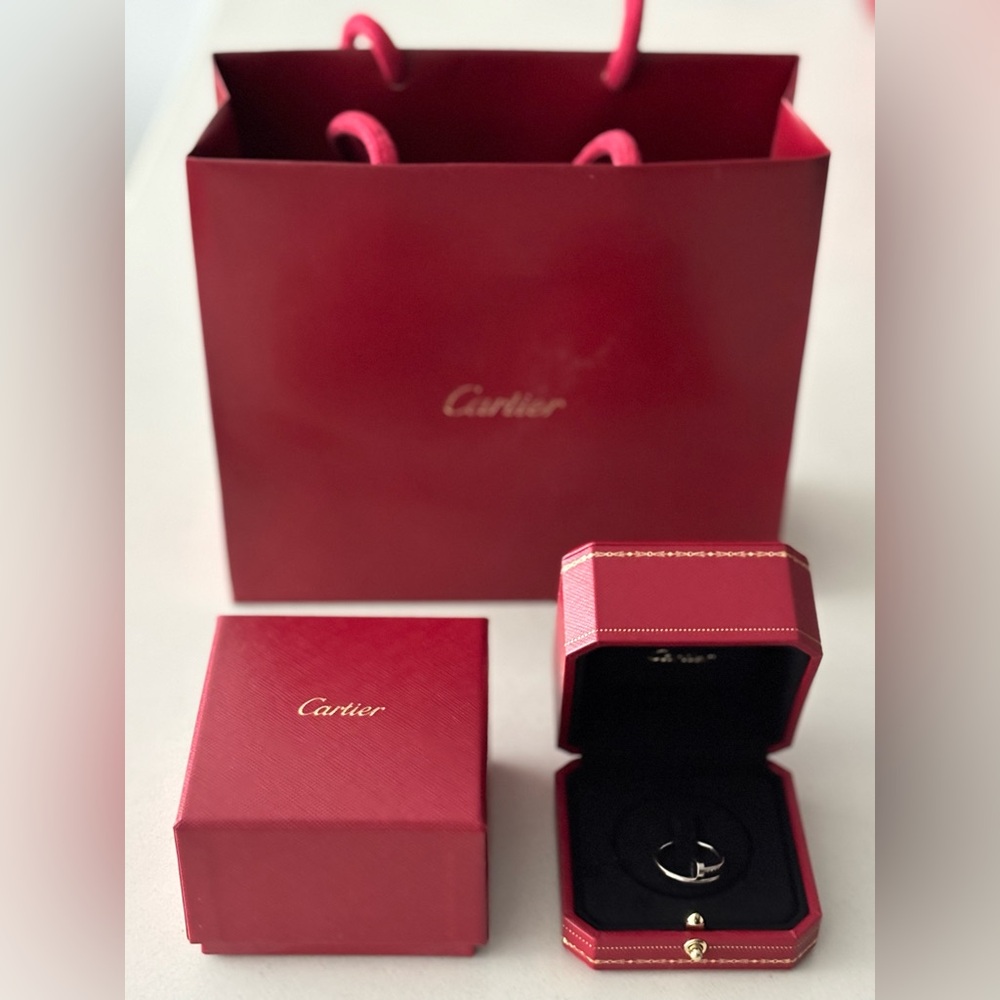 White gold Cartier Juste un Clou ring size 53 in original packaging